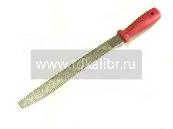 Напильник алмазный плоский остроносый 250мм (р.ч. 235мм) 125/100 с пластмассовой ручкой "CNIC"
